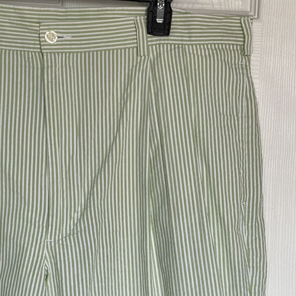 JoS A Bank Stay Cool Seersucker Shorts Green White Stripe Mens 40 - Picture 6 of 16